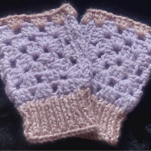 Handmade Sparkly Mauve/Salmon Mittens