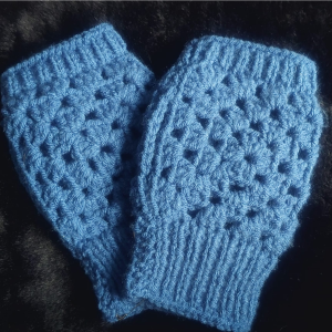 Handmade Fun Blue Mittens